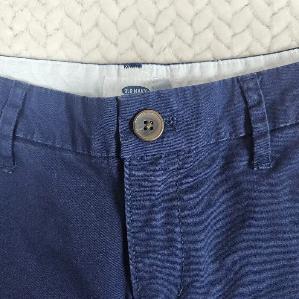 Old Navy Everyday Short Women 2 Navy Blue Stretch Cotton Casual Chino Minimalist